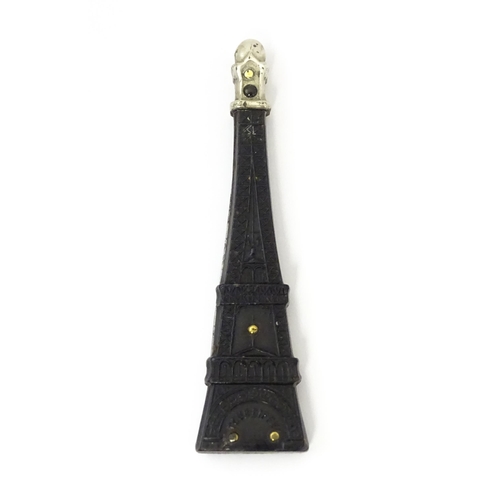 344 - Assorted items to include a French pen knife with Stanhope and Eiffel Tower detail with a Bakelite s... 