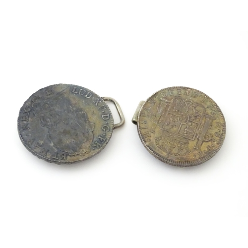 909 - A coin formed buckle. Approx. 3 1/4