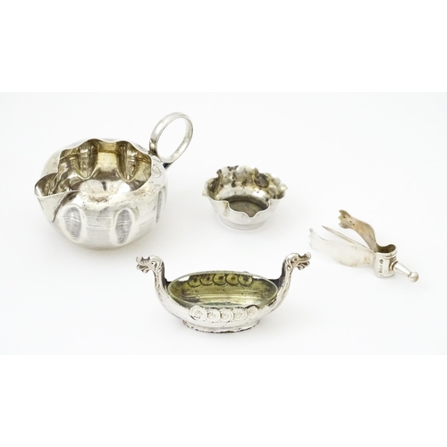 352 - Assorted silver items to include a silver cream jug hallmarked Birmingham 1890 maker Stokes & Irelan... 