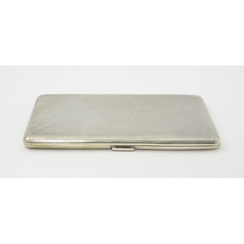 373 - An Art Deco silver cigarette case with three sectional interior hallmarked Birmingham 1933, maker Ro... 