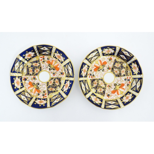 172 - A quantity of Royal Crown Derby tea wares decorated in the Imari palette to include plates, tea bowl... 