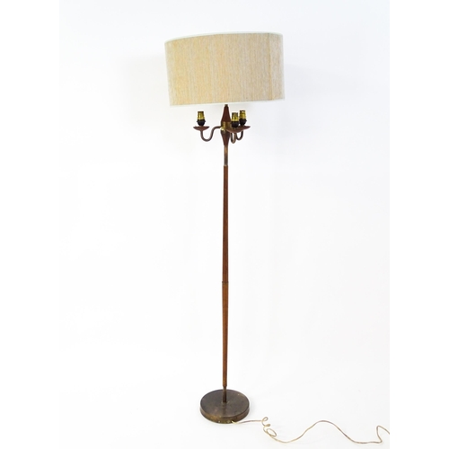 1416 - A 20thC three branch standard lamp. Approx. 62 1/2