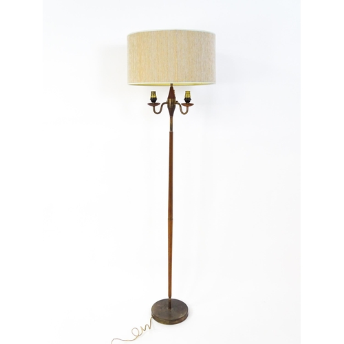 1416 - A 20thC three branch standard lamp. Approx. 62 1/2