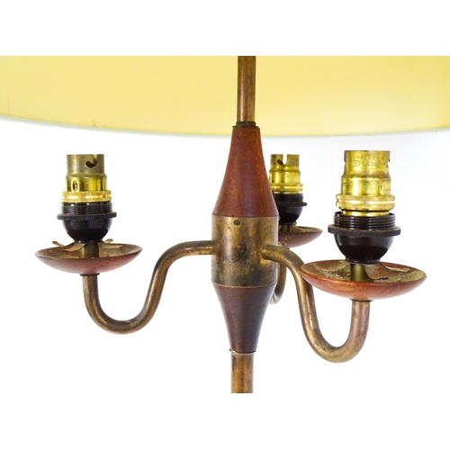 1416 - A 20thC three branch standard lamp. Approx. 62 1/2