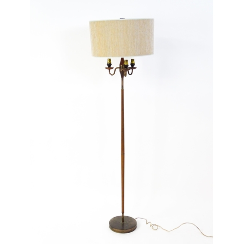 1416 - A 20thC three branch standard lamp. Approx. 62 1/2