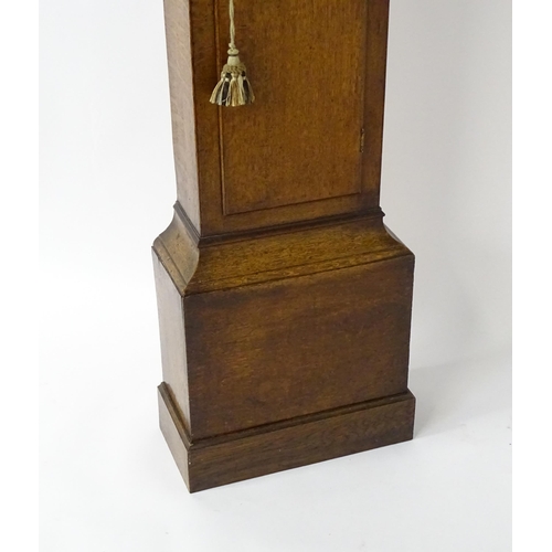 1426 - William Cater - Salisbury : A 19thC oak cased 8 day longcase clock, with brass dial, signed to the a... 