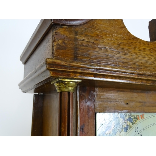 1427 - William Preddy, Langport : A 19thC oak cased 30 hour longcase clock with walnut crossbanding, the pa... 