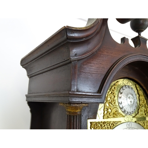 1428 - William Westbrook, London : An 18thC mahogany cased 8-day longcase clock, the brass face with silver... 