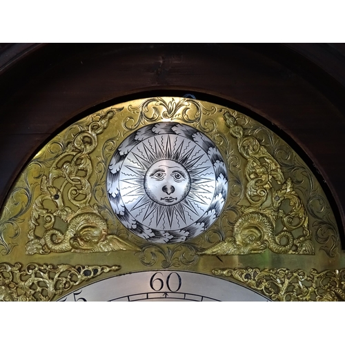 1428 - William Westbrook, London : An 18thC mahogany cased 8-day longcase clock, the brass face with silver... 