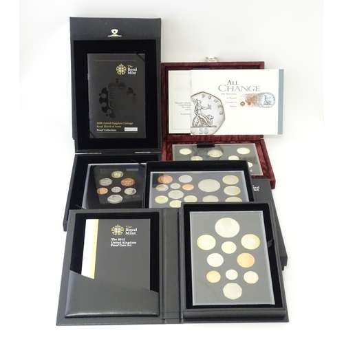 891 - Coins : Four Royal Mint United Kingdom proof sets, comprising a silver proof 1996 set numbered 10604... 