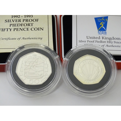 892 - Collectors Coins: A quantity of silver collectors coins to include Silver Proof Piedfort One Pound C... 