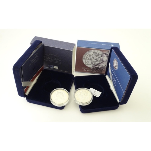 893 - Coins : assorted coins to include a Royal Mint silver proof crown commemorating the centenary of the... 