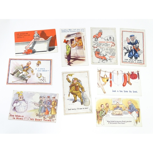 936 - Militaria , WWI / World War 1 / WW1 / First World War : a quantity of caricature / humorous postcard... 