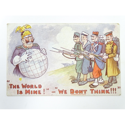 936 - Militaria , WWI / World War 1 / WW1 / First World War : a quantity of caricature / humorous postcard... 