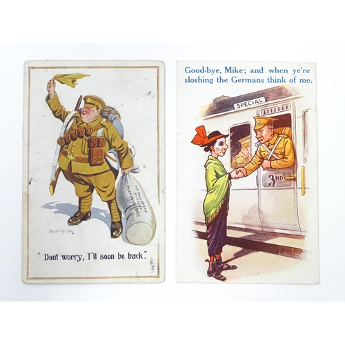 936 - Militaria , WWI / World War 1 / WW1 / First World War : a quantity of caricature / humorous postcard... 