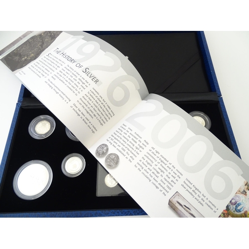 898 - Coins: A Royal Mint 2006 United Kingdom Queen Elizabeth II 80th Birthday silver proof coin set, to i... 