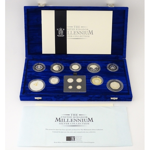 899 - Coins: A Royal Mint 2000 United Kingdom silver proof Millennium coin collection, to include Maundy m... 