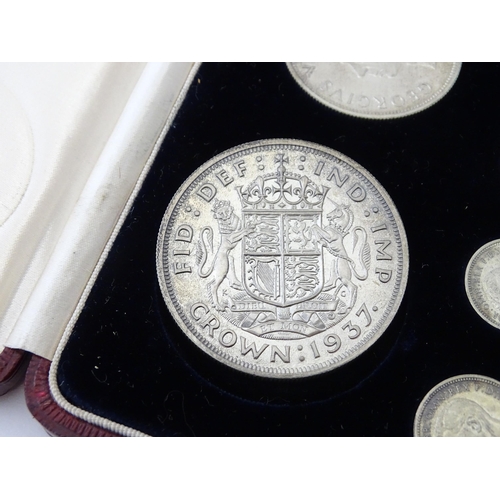 904 - Coins: A Royal Mint 1937 United Kingdom George VI specimen coin set, to include Maundy money coins. ... 