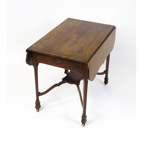 1483 - A late 18thC Chippendale style mahogany Pembroke table, the butterfly table top having two shaped dr... 