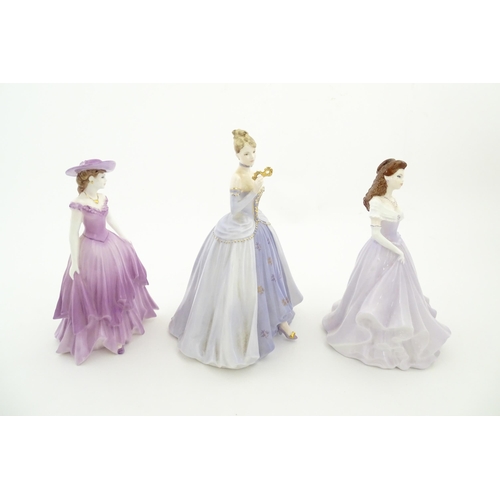 115 - Three Coalport ladies comprising limited edition Midnight Masquerade no. 57 / 7500, Cherish, and Dia... 