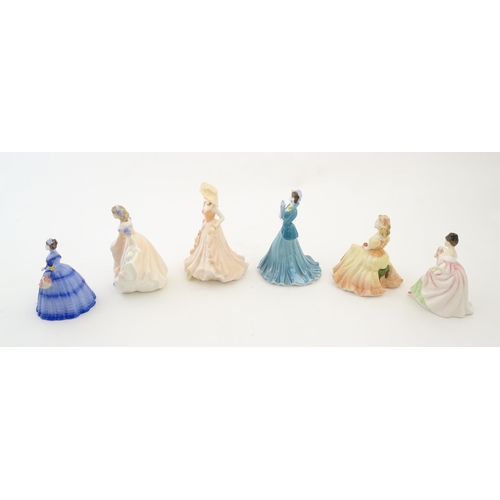 117 - Five Coalport ladies comprising Debutante Susan and Beth, Debutante of the Year 1998 Daffodil Ball, ... 