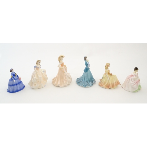 117 - Five Coalport ladies comprising Debutante Susan and Beth, Debutante of the Year 1998 Daffodil Ball, ... 