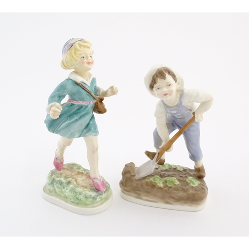 119 - Two Royal Worcester figures comprising Thursday's Child has Far to Go, and Saturday's Child Works Ha... 