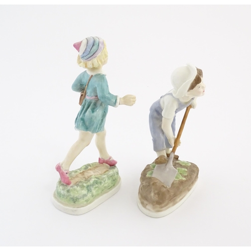 119 - Two Royal Worcester figures comprising Thursday's Child has Far to Go, and Saturday's Child Works Ha... 