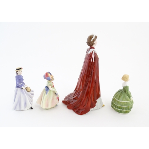 120 - Two Royal Doulton ladies comprising Babie HN 1579, and Belle HN 2340. Together with a Coalport limit... 