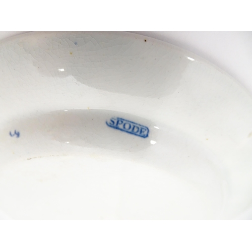 140 - Six Spode blue and white plates decorated in the Tibor pattern. Marked under. Approx. 6 1/4