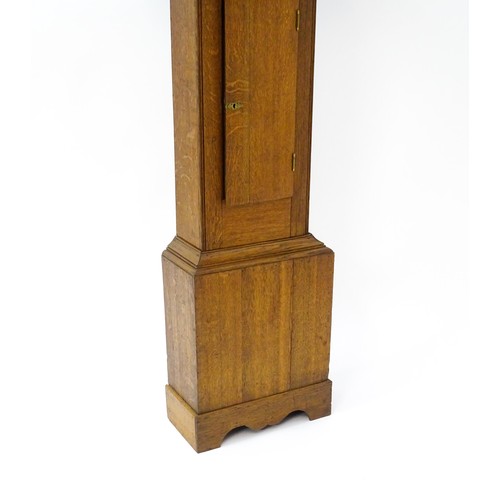 1432 - P Selby Wareham - Dorset : A late 18thC oak cased 30 hour longcase clock, the painted dial signed P.... 