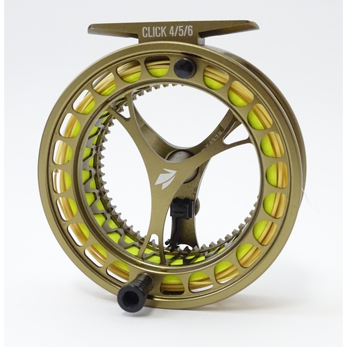 1123 - Fishing : a Sage Bronze Click 4/5/6 centrepin fly reel, boxed with case and manual. The reel approx ... 