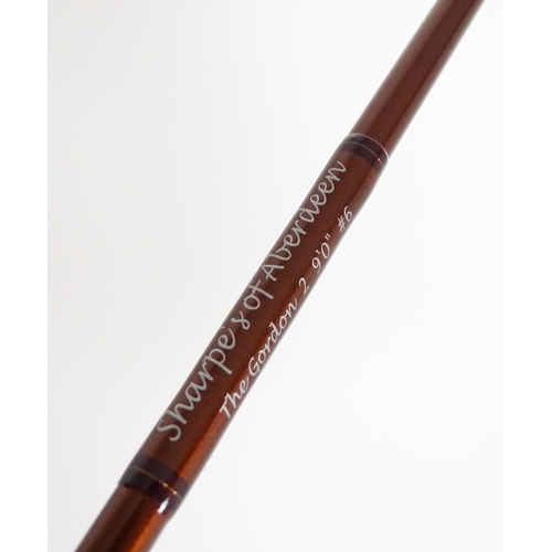 1130 - Fishing : a Sharpe's of Aberdeen 'Gordon 2' three-piece fly rod, approx 108