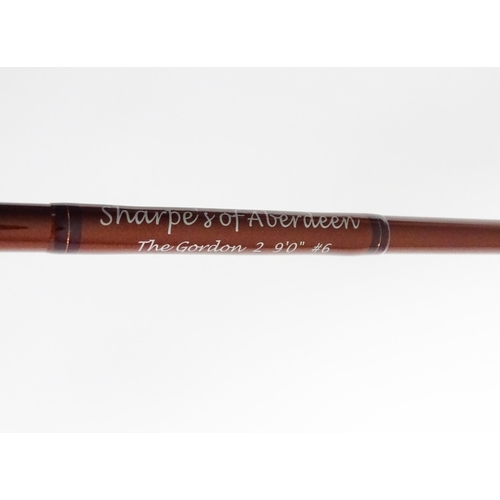 1130 - Fishing : a Sharpe's of Aberdeen 'Gordon 2' three-piece fly rod, approx 108