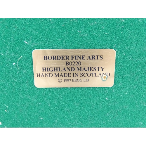 1120 - Two Border Fine Arts animal models comprising Highland Majesty B0220 by R. Roberts, and a seated fox... 