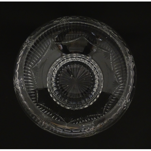 208 - A cut crystal glass bowl, possibly Waterford. Approx. 6 1/2