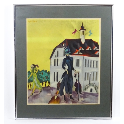 1900 - After Feininger Lyonel (1871-1956), Lithograph, Berggruen. Facsimile signature upper left. Approx. 2... 