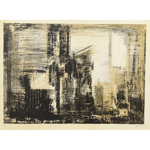 1901 - John Piper (1903-1992), Limited edition lithograph, Fotheringhay, Northamptonshire : Medieval Stone.... 