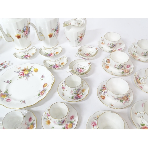 173 - A quantity of Royal Crown Derby tea wares in the Derby Posies pattern to include teapot, hot water p... 