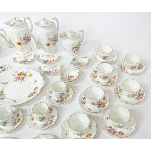 173 - A quantity of Royal Crown Derby tea wares in the Derby Posies pattern to include teapot, hot water p... 