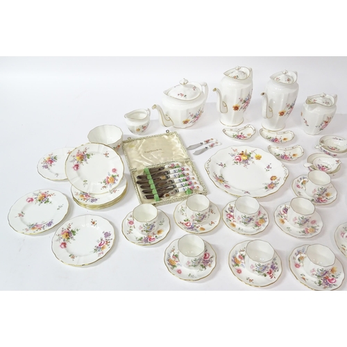 173 - A quantity of Royal Crown Derby tea wares in the Derby Posies pattern to include teapot, hot water p... 