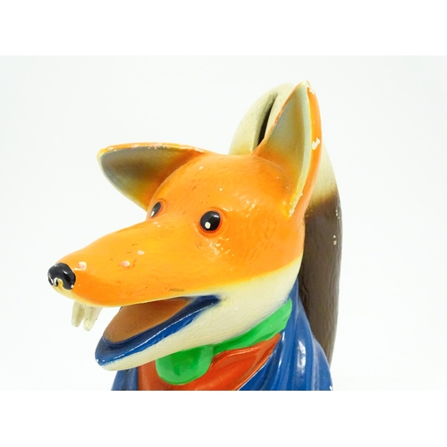 947 - A 20thC novelty cast money box modelled as Basil Brush Ivan Owen & Peter Firmin. Approx. 8