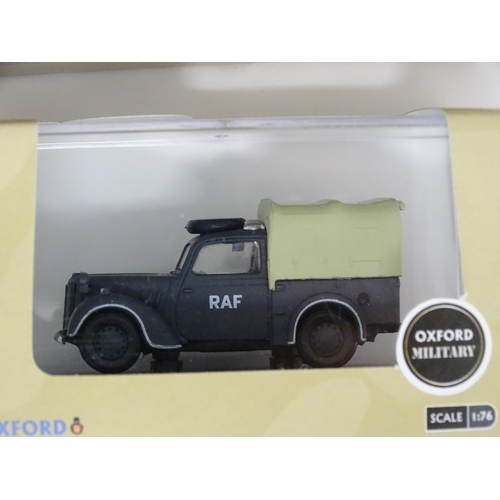 959 - Toys: A quantity of die cast scale model Oxford Fire / Military / Commercial vehicles to include RAF... 