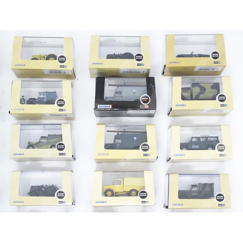 959 - Toys: A quantity of die cast scale model Oxford Fire / Military / Commercial vehicles to include RAF... 