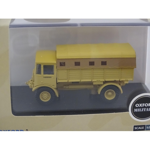 960 - Toys: A quantity of die cast scale model Oxford Military / Fire / Commercials vehicles to include Th... 