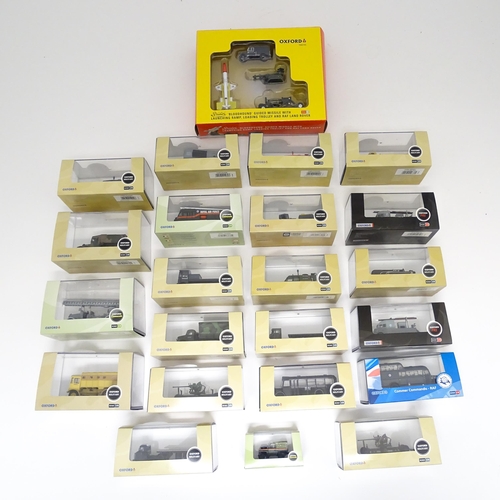 960 - Toys: A quantity of die cast scale model Oxford Military / Fire / Commercials vehicles to include Th... 