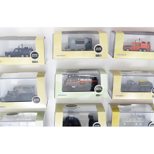 960 - Toys: A quantity of die cast scale model Oxford Military / Fire / Commercials vehicles to include Th... 