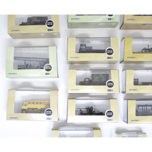 960 - Toys: A quantity of die cast scale model Oxford Military / Fire / Commercials vehicles to include Th... 