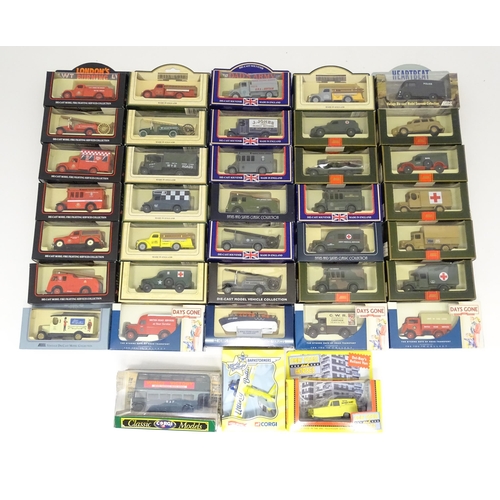 961 - Toys: A quantity of assorted die cast scale model vehicles to include Lledo Days Gone 1939 Ford Fire... 