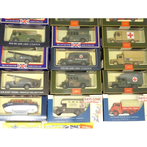 961 - Toys: A quantity of assorted die cast scale model vehicles to include Lledo Days Gone 1939 Ford Fire... 